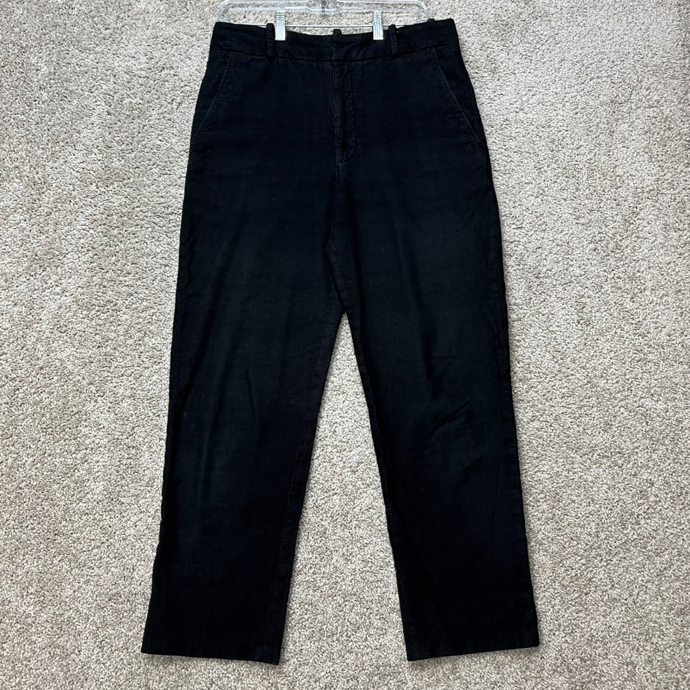 AG Adriano Goldschmied The Elvie Mens 30x27 Black Corduroy Straight Leg Trousers